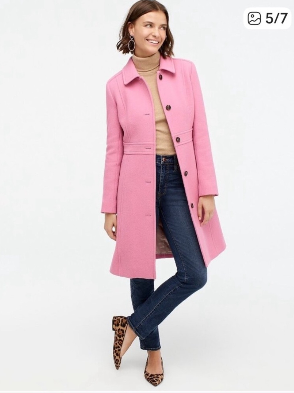J. Crew Pink Wool-Blend Coat - Picture 5 of 16